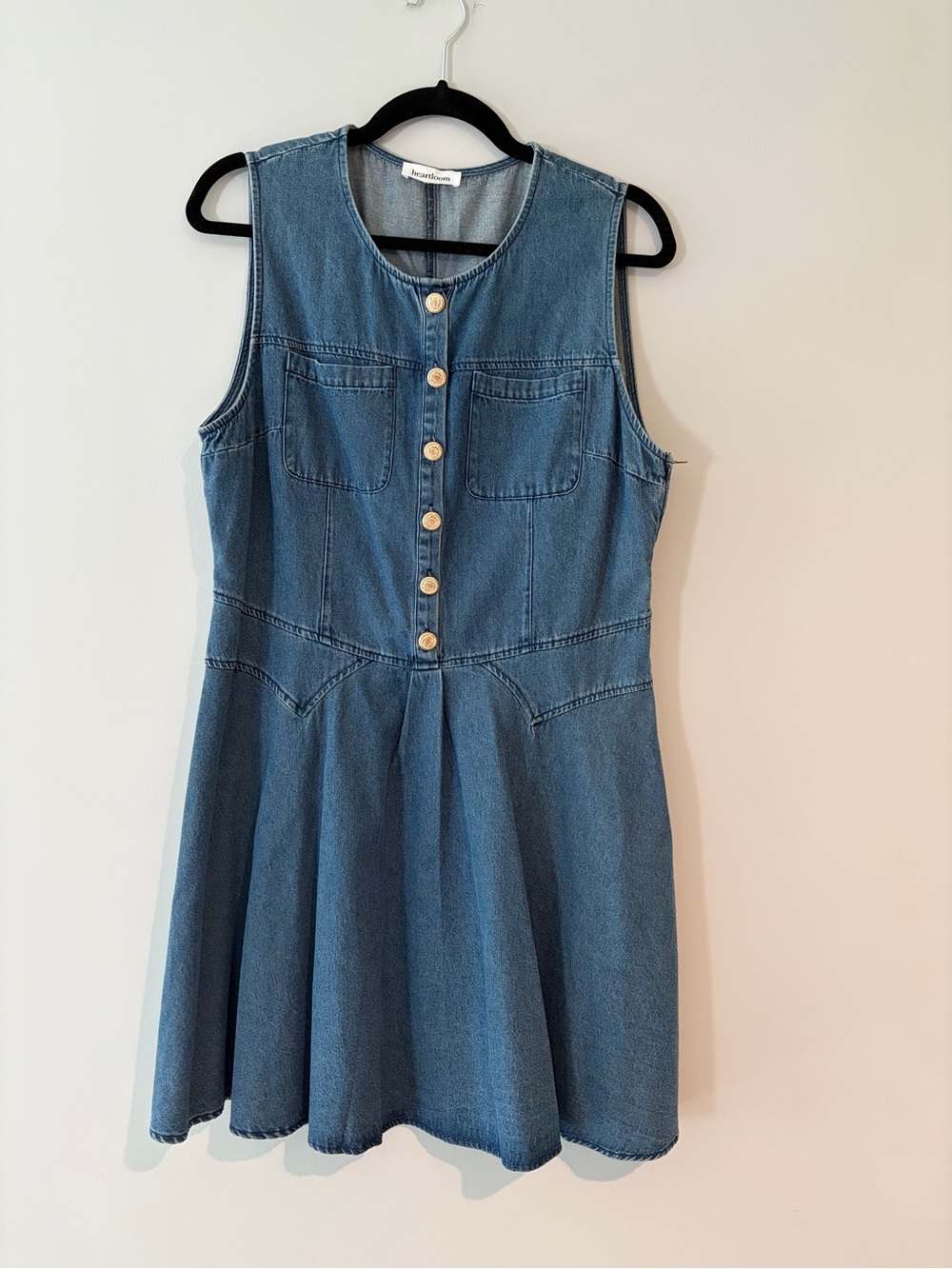 Heartloom Sleeveless Denim Mini Dress - Blue